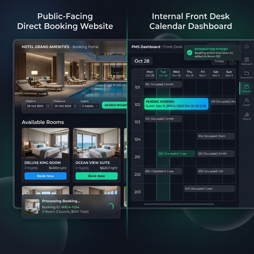 Direct Booking Engine syncing with PMS Calendar