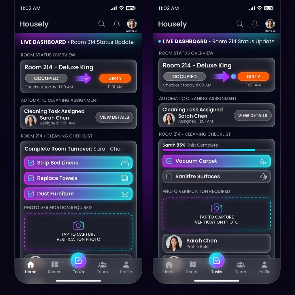 Housekeeping Automation Mobile UI