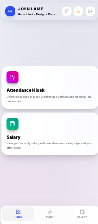 Employee self-service home screen